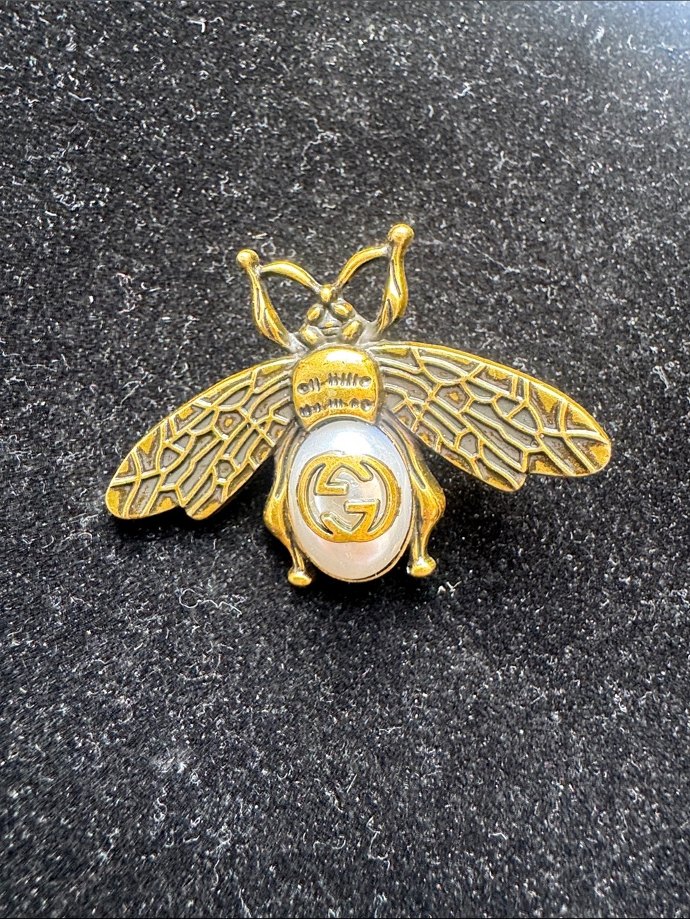 Brooch  Gold-Tone Bee Brooch with Pearl